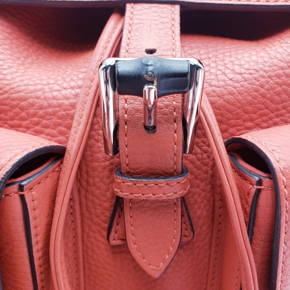 Gucci Bamboo Backpack Orange Pebbled Leather Tassel‎ - Picture 11 of 16